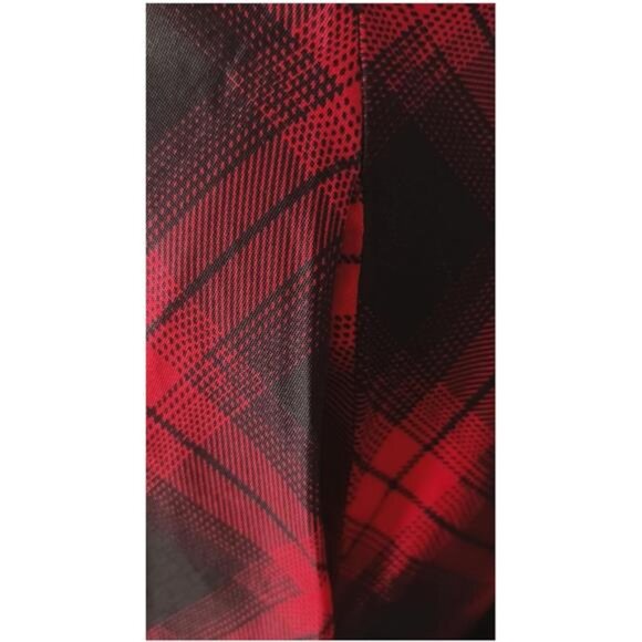 Women's Puff Short Sleeve 1950s Party Dresses Z-black Red Plaid - Picture 5 of 6